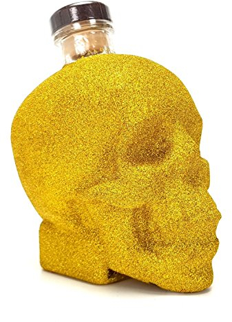Crystal Head Vodka 0,7l 700ml (40% Vol) - Totenkopf - Bling Bling Glitzer Glitzerflasche Flaschenveredelung für besondere Anlässe - Gold -[Enthält Sulfite]