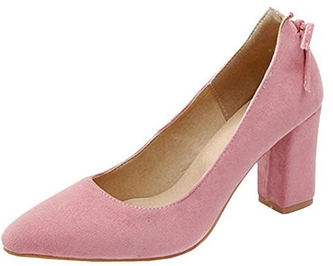 Smilice Dress Fashion Pumps con tacco a blocco, scarpe da sposa e da lavoro, Colore: rosa., 42 EU