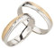 Ardeo Aurum Trauringe Damenring und Herrenring aus 375 Gold bicolor Gelbgold Weißgold mit 0,06 ct Diamant Brillant Eheringe Paarpreis