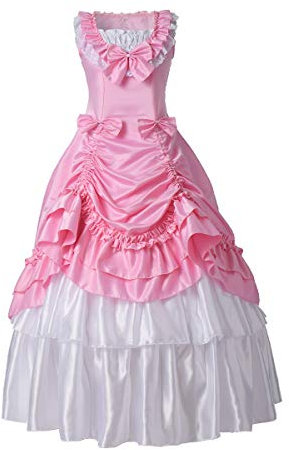 GRACEART Médiéval Style Victorien Fancy Robes Palais Royal Masquerade Vintage Fantaisie (S, Rose)