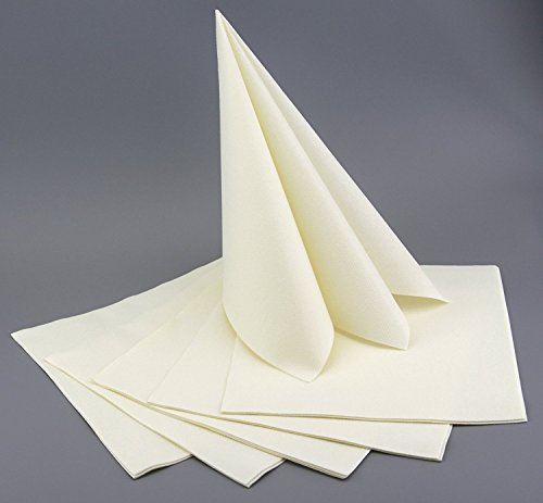 12 Stück Servietten Creme 40 x 40 cm stoffähnlich zum Falten Hochzeit Geburtstag Dinner