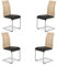 duehome | Pack 4 sillas de Comedor, Silla de salón o Cocina, Acabado en símil Piel Color Negro y Madera, Modelo Sensei, Medidas: 44 cm (Ancho) x 57 cm (Largo) x 97 cm (Alto)