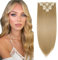 TESS Clip in Extensions wie Echthaar Kunsthaar Haarteile günstig 8 Tressen 18 Clips Haarverlängerung Glatt Hair Extensions 26(66cm)-140g Honigblond