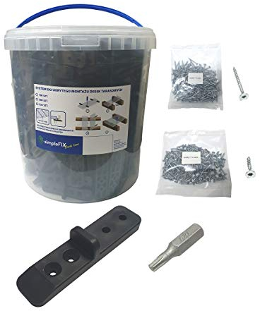 VERSTECKTES SET SYSTEM ZUR MONTAGE VON TERRASSENPLATTEN AUF 2,5 m² MIT SCHRAUBEN-