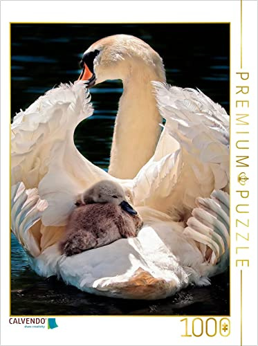 CALVENDO Puzzle Schwäne, Mutterliebe | 1000 Teile Lege-Größe 48 x 64 cm Foto-Puzzle für glückliche Stunden