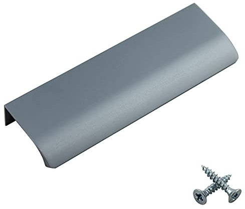 M4TEC Bar Kitchen Cabinet Door Handles Cupboards Drawers Bedroom Furniture Concealed Finger Edge Pull Handle for Wardrobe & Bedroom Cabinet Hardware Steel Grey. VD3 Series: 160 mm
