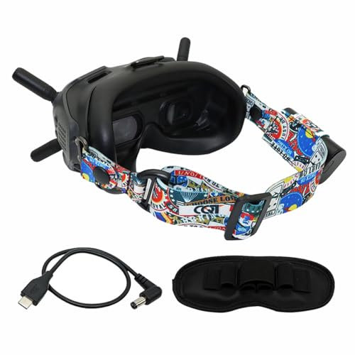 HYGJ Tmom Brillenbänder für DJI FPV, Fester Brillengurt für Drone Brille und Andere Brillen, Bunt, Verstellbar