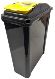M P 25L Slimline Recycling Bin Slim Kitchen Trash Can Waste Rubbish Dustbin | Narrow spaces, Kitchen, Cabinet, Bathroom - Yellow Lid