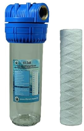 Filtergehäuse 10 Zoll mit Sediment Wickelfilter 5 Mikron Wasserfilter Hauswasserwerk GartenPumpen Hauswasserleitung Schmutzfilter Sandfilter