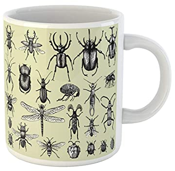 Tassendruck Big Of Insekten Bugs Käfer Und Bienen Viele Arten Tassen Beidseitig Bedruckt Teetassen Modern Teetasse Für Geschenk Männer Kaffee 330Ml