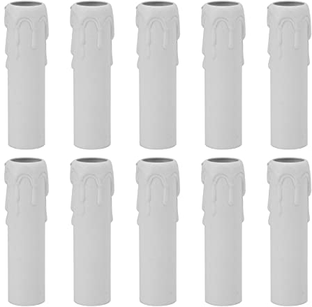 10 STÜCKE Kerzentropfhülse Kerzenrohre Weiße Kerzenabdeckungen Kerzenfassungsabdeckungen Kunststoffkerzenabdeckungen Wandlampe Kronleuchter Lampenfassung Weihnachtsdekoration