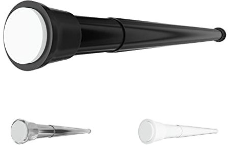 Aquabad® Hastaflex Barre de rideau de douche télescopique, Noir, 140-250 cm