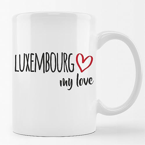 Huuraa Tasse Luxembourg my love Geschenk 330ml Weiß Luxembourg Präsent