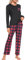 MoFiz Pyjama Femme Hiver Ensemble de Pyjama Noel Confortable Haut Manche Longue Bas Pyjama Femme à Carreaux 781-58 XXL