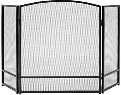 Kaminschutzgitter, solides Dekor, Metallgitter-Kaminzaun, Stahl-Funkenschutz-Kaminplatte, kindersicherer Funkenschutz (Schwarz 76 x 30 x 87 cm/29 x 11 x 34 Zoll) Marriage