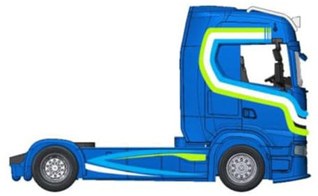 Bburago B18-32206 Street FIRE HAULERS Custom CABS Truck-Scania S730-143 Scale-Collectible Toy Die-Cast Model