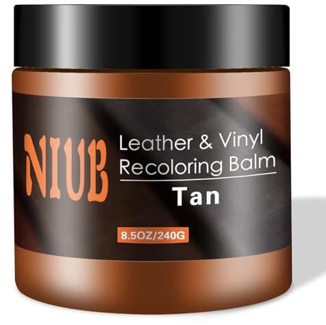 NIUB Lederreparaturset, 240g Hellbraun Kunstleder Reparatur Set, Leder Kratzer Entferner, Leder Rückfärbebalsam für Sofas, Möbel, Lederschuhe, Ledercouch Farbe, Schnell trocknender Lederbalsam