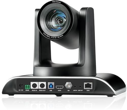 Tenveo PTZ Camera 30X Optical + 8X Digital Zoom 3G-SDI/HDMI/USB3.0/LAN PoE IP Live Streaming 1080P 60FPS AI Auto Tracking for Church Streaming Large Events Skype Zoom YouTube OBS