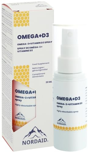 Omega-3 D3 Spray – 4000 IU für 160 Tage – Alternative zu Tropfen & Kapseln – Omega 3 Tropfen – Omega 3 Liquid – Omega 3 Vitamin D – O3 D3 K2 – Nordaid