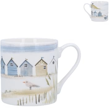 Gisela Graham Beach Huts New Bone China Mug