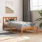 vidaXL Cadre de Lit, Lit Simple avec Sommier à Lattes, Lit Adulte, Meuble de Chambre à Coucher, Moderne, Cire Marron 90x190 cm Bois de Pin Massif