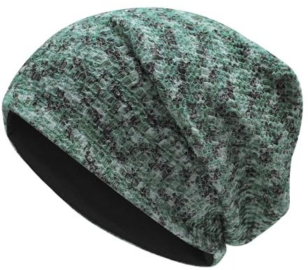 ZLYC Summer Long Slouch Beanie Leicht Weich Jersey Mütze für Damen und Herren(Gemischtes Grün),Einheitsgröße