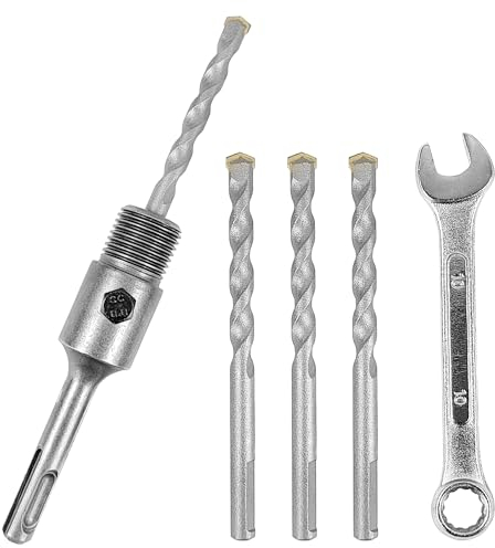 110 mm Scie Cloche Beton, Rallonge SDS Plus, Perçage de Précision, Foret Beton, Prolongateur SDS, Convient pour les Ouvertures Dans les Murs et la Maçonnerie, avec Filetage M22, Foret de Centrage