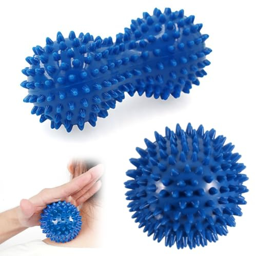 Massageball Faszienball, Erdnuss Massageball, Massageball mit Noppen, Der mit Stacheln versehene Massageball ist hart, für Rücken, Nacken, Schultern, Wirbelsäule, Beine und Gesäß