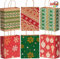 JOYIN 24 Stück Weihnachtstüten aus Kraftpapier, Geschenktüten mit Griffen für Weihnachtsgeschenke, Partys, riesige Geschenkdekorationen 22,9cm x 18,5cm x 8,4cm