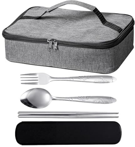 EHDWXVZM Borsa Termica per il Pranzo da 1 Pezzo, Set di Posate, Borsa per il Pranzo Portatile