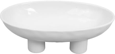 KICHOUSE Frutero De Encimera con Base Frutero De Cerámica Blanca para Encimera