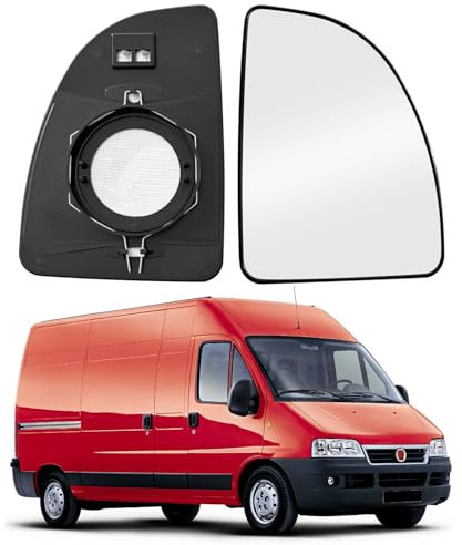 JinsenTGG Spiegelglas Ersatz für Fiat Ducato/Peugeot Boxer/Citroen Relay 1998-2005, Außenspiegel Glas Asphärisch Verstellbar Geeignet, Umkehrlinse Rückfahrglas Spiegel, Obere Linse (Rechts)