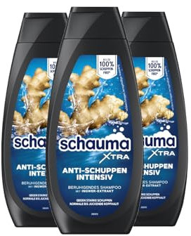 Schauma XTRA Anti-Schuppen Shampoo Intensiv (3x 400 ml), Haarshampoo bekämpft starke Schuppen ab der ersten Anwendung, Shampoo hilft bei juckender Kopfhaut