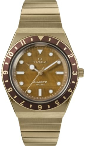 Timex Damen Analog Quarz Uhr Q Diver Inspiration mit Edelstahlarmband