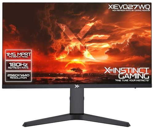 𝗫= 27 Inch Gaming Monitor • QHD 2560 x 1440p • 180Hz • 1ms MPRT • IPS Panel • G-Sync/FreeSync • HDR10, HDMI 2.0, DisplayPort 1.4 • Tilt/Height Adjustable • Vesa Mountable • (XIEVO27WQ | Black)