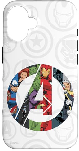 Marvel Avengers A Logo with Super Heroes Case for iPhone 16