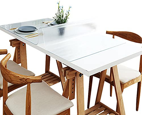 Nappe de table en verre souple givré de 2 mm d'épaisseur, imperméable et inodore, idéale pour les bureaux, les tables de salle à manger et une utilisation en extérieur