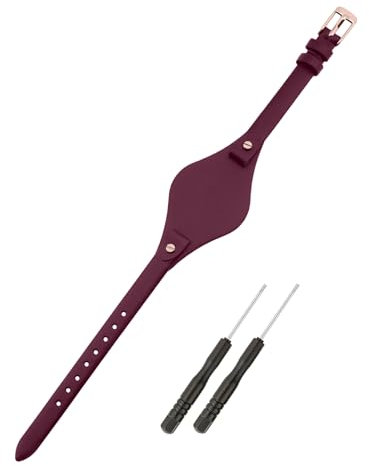 SANDEIN Uhrenarmband, kompatibel mit Fossil, 8 mm, weiches Leder, Ersatzarmband für Fossil ES3077, ES3148, ES3262 und ES4119, ES4176 Serie, Rot + roségoldene Schnalle)