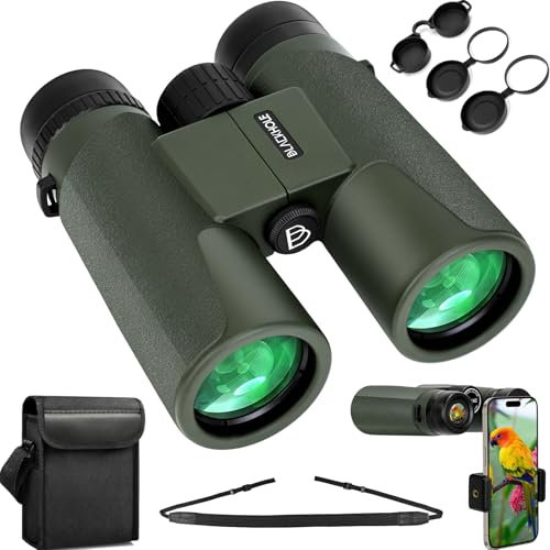 Black hole 12x42 Binoculars High Power Binoculars for Adults with FMC Lens for Bird Watching Travel Stargazing Hunting Concerts (Green)