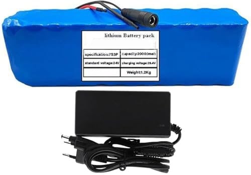 Batterie de vélo électrique 24V 20ah 7S3P,Batterie de E-Bike 29.4V Batterie au Lithium Haute Puissance avec Chargeur pour 100W 200W 350W 400W 500W Moteu with Charger 24V 20Ah