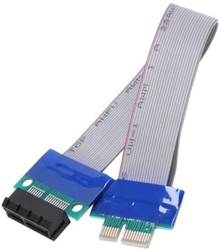AYMBH PCI-E Express 1X to 1X Slot Riser Card Extender, 20cm Flexible Extension Ribbon for Bitcoin Relocate Cable, Gold-Plated Contacts, Compact Relocation Adapter for PC Graphics & Network Cards