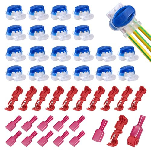 GWHOLE Kit Expert Connecteurs de Câbles pour Robot Tondeuse: 20 Connecteurs de Câble Remplis des Résines avec 10 T-Connecteurs de Câble (Étanche IP67) pour Robot Tondeuse Automower