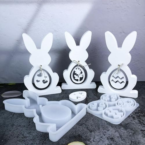 Stampo in Silicone Coniglio Pasqua, Stampi per Pasqua in Silicone, Stampi Silicone per Gesso Forma di Coniglio, 3D Forma di Coniglio Stampo di Pasqua, Pasqua Regali, fai da te, Decorazione Pasquale