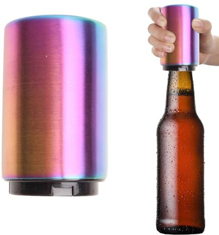 Push Down Opener, Stainless Steel Push Down Magnetic Automatic, Automatic Bottle Opener, Beer Bottle Cap Opener Tool, Kitchen Gadgets Accessories Gifts for Men, Christmas, Father's Day