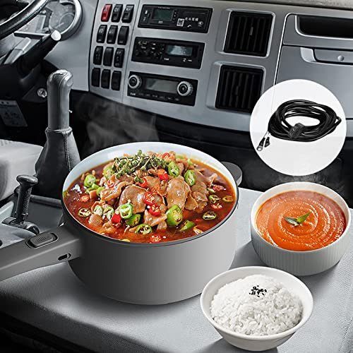 3.5L Electric Hot Pot Nonstick Frying Pan with Steamer - 24V Trucks Electric Skillet/Saucepan for Stir Fry, Roast, Ramen Cooker