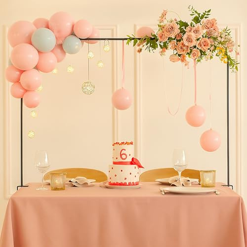 Relaxdays Tischbogen, ausziehbar, H: 78,5–118 cm, B: 107–265 cm, Metall, Geburtstag, Hochzeit, Dekostange Tisch, schwarz