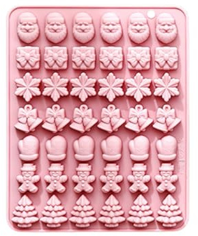 PTaizjjz Christmas Chocolate Moulds,Silicone Santa Claus Gift Box Xmas Tree Gingerbread Man Bell Gloves Snowflakes Shapes Chocolate Mould for Xmas New Year Cake DIY Decoration