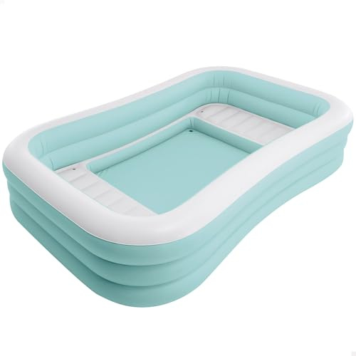 Intex Piscina Hinchable Infantil, Azul y Blanco, Mide 264x165x56 cm, Capacidad 780 litros Agua, 2 cámaras de Aire, Parche reparación, Piscinas Desmontables para niños (58497)