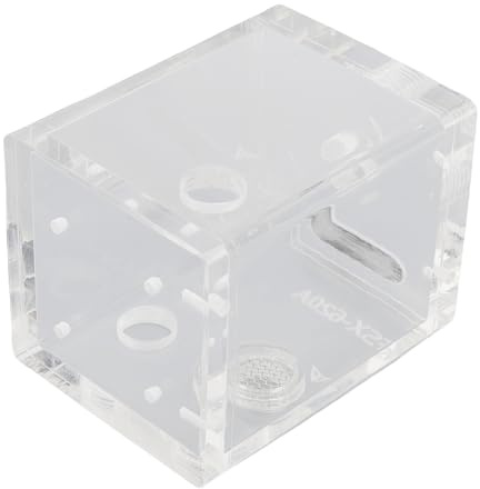 Tosuny Computer Wasserkühler, 150ml Acryl Wasserkühlbehälter mit integriertem Filter 60x60x80mm G1/4x4 Ports