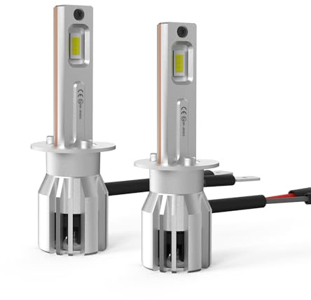 LUDUN H1 Halogen Auto Lampe 12V 60W – H1 Scheinwerferlampe mit Zulassung & E-Prüfzeichen – Extra Helles 6000K Weißlicht für Abblendlicht & Fernlicht - 2 Stück